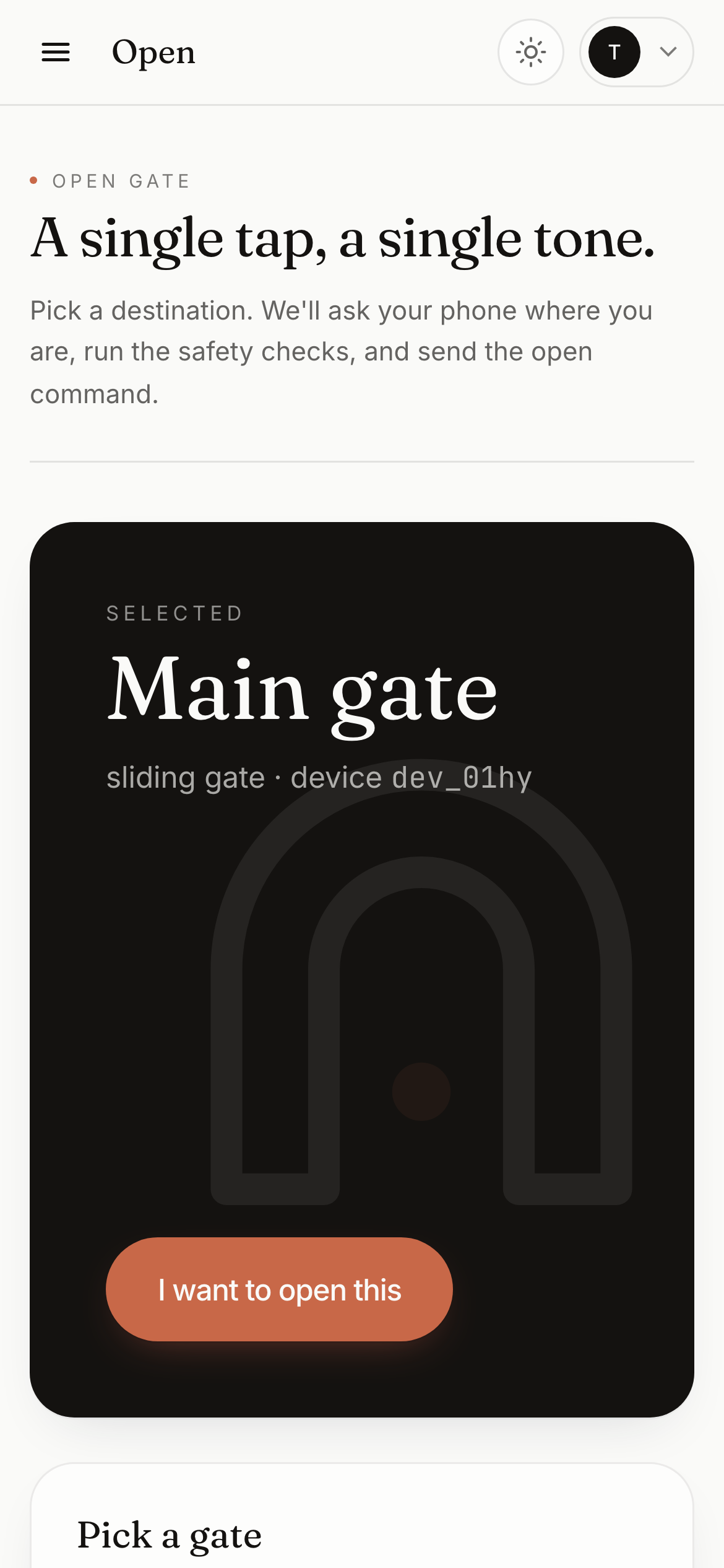 The lintel app's offline emergency access screen