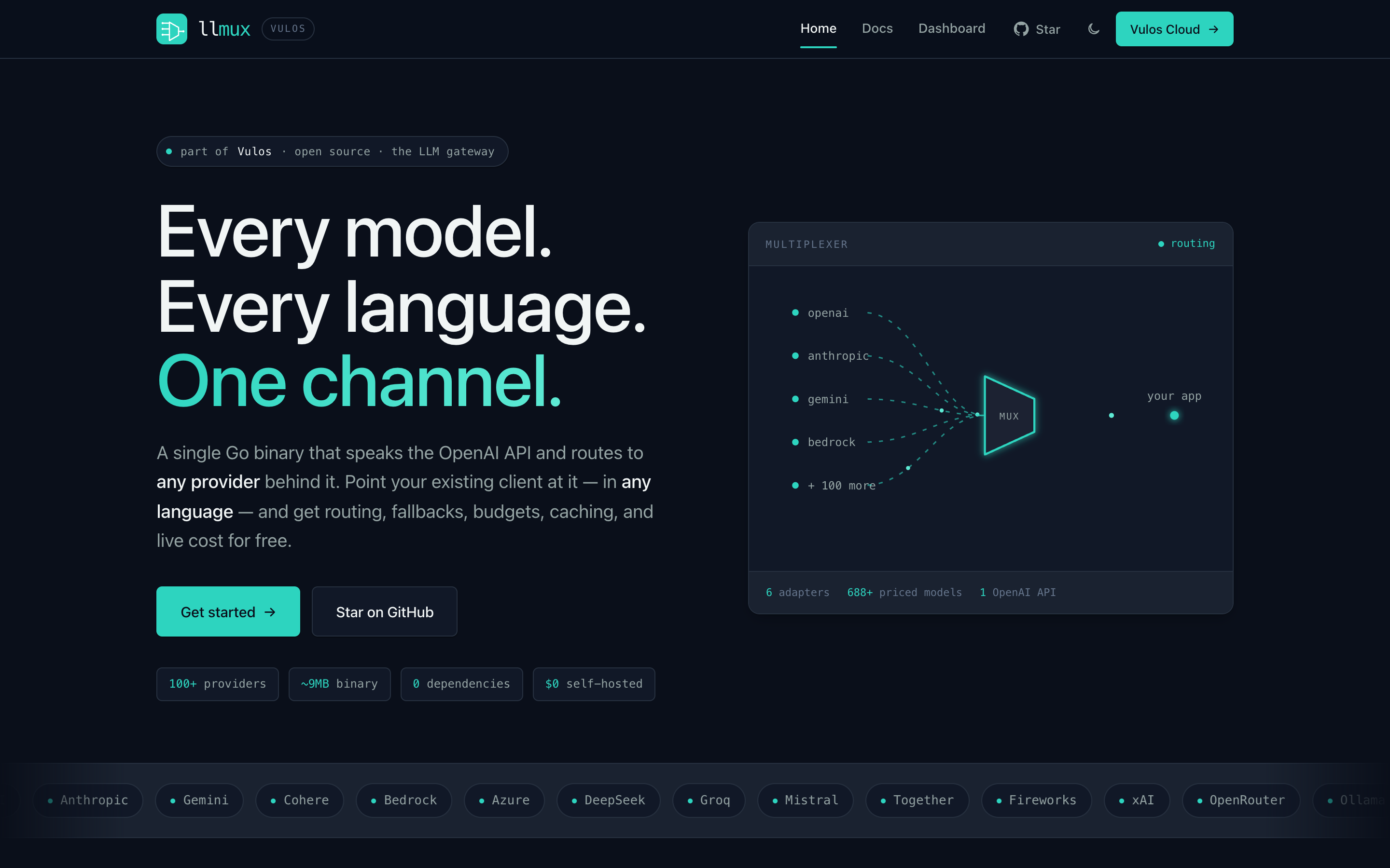 llmux — every model, every language, one channel